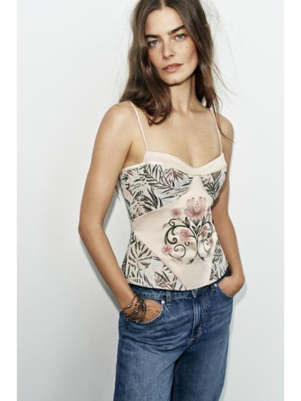 ZARA JACQUARD CORSET TOP 1528/656/330